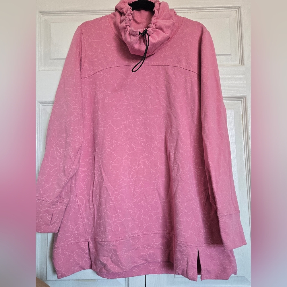 ActiveZone Woman's Plus Size Cowl Neck With Drawstring - Size 1x